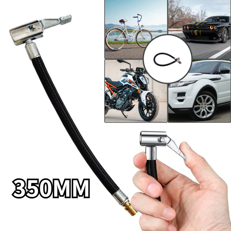 35cm Selang Extension Pompa Angin Sambungan Selang Pompa Ban Dengan Klip Untuk Mobil Motor