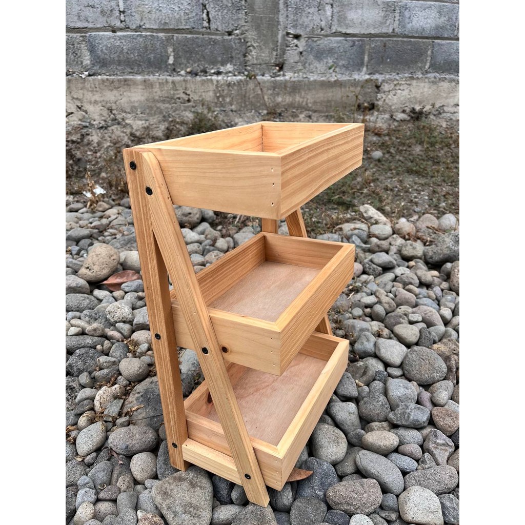 Rak Bawang Susun KAYU JATI Gratis Stiker Tempat Telur Bumbu Dapur Unik Aesthetic Kualitas Premium