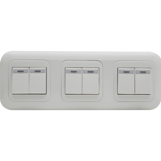 Saklar 6 gang dengan lampu iluminasi panasonic