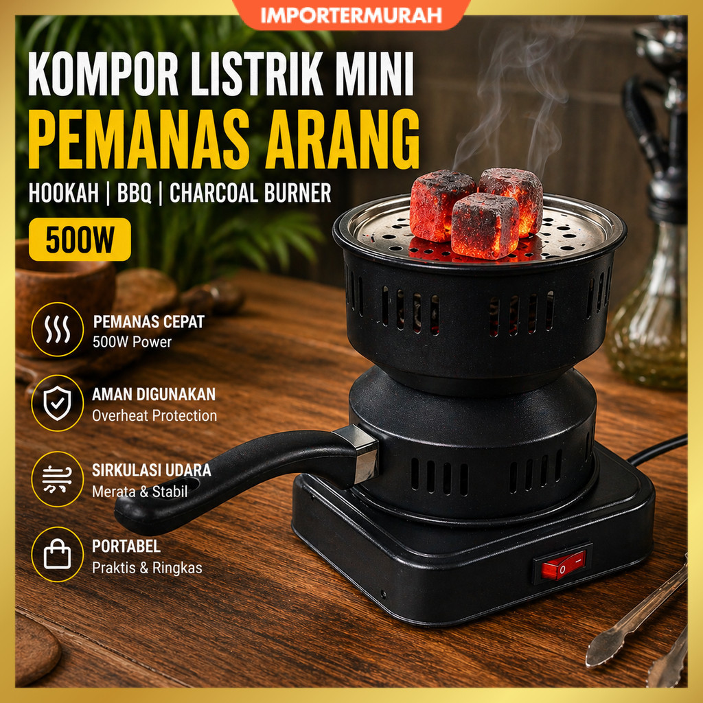 Kompor Listrik Mini Pemanas Arang Hookah BBQ Charcoal Burner 500W - ZD-A016