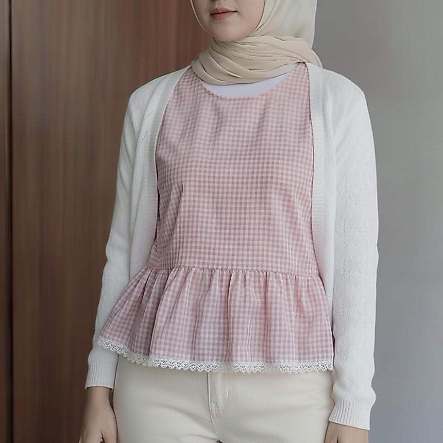LBITZ - Jena Vest Inner Renda Atasan Wanita Top Inner Peplum Blouse Inner Balon Atasan Wanita Casual