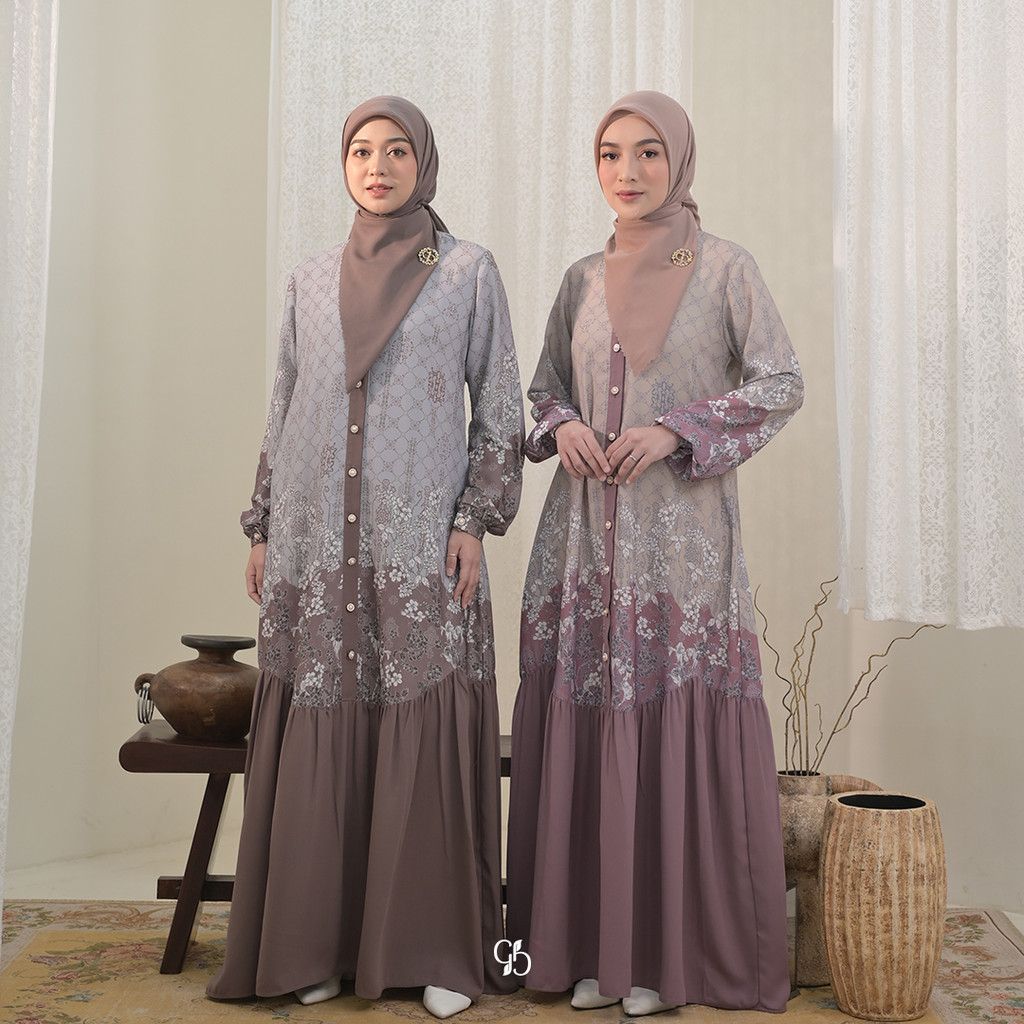 GREENISM | HAIZA DRESS  | GAMIS MOTIF MUSLIM SIMPEL DAN MODERN