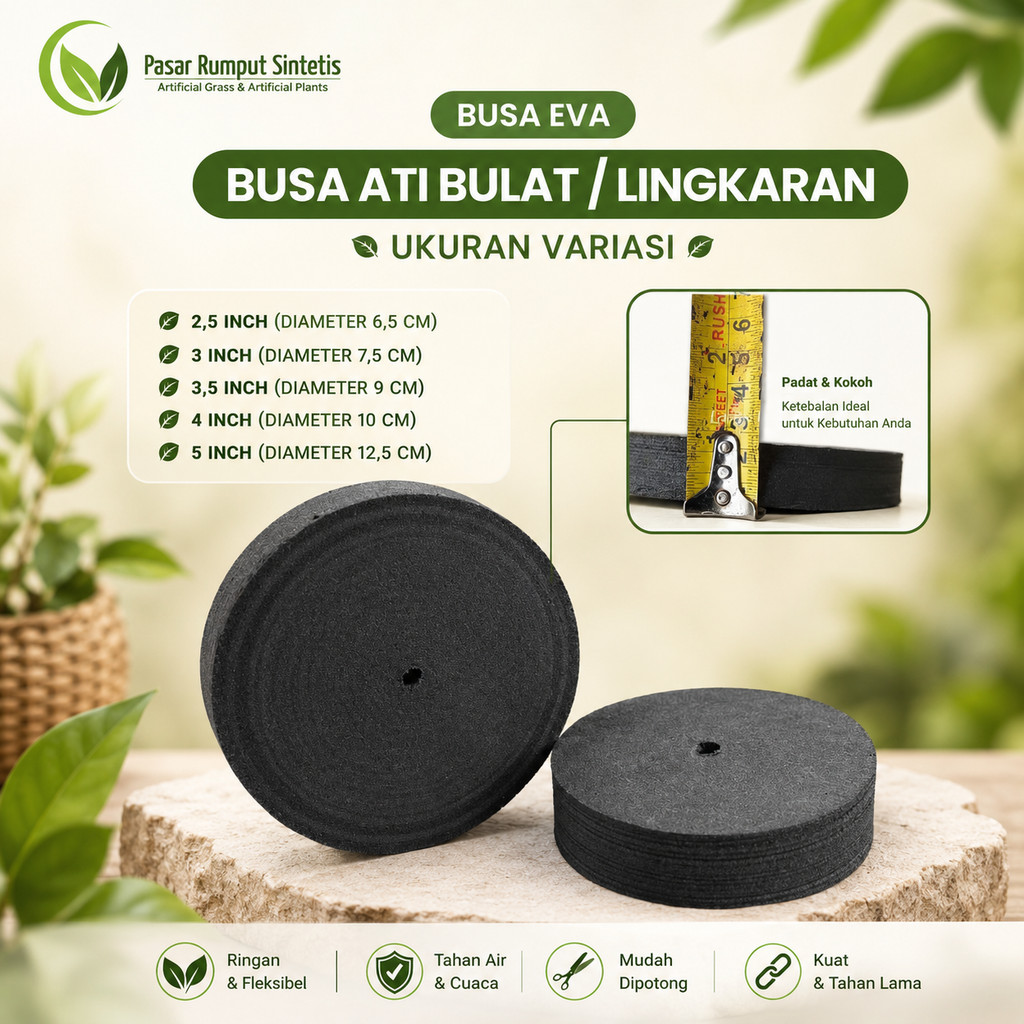 Busa Eva / Busa Ati Bulat Diameter & Ukuran Variasi / EVA foam / Busa Ati / Busa Eva Lingkaran / EVA