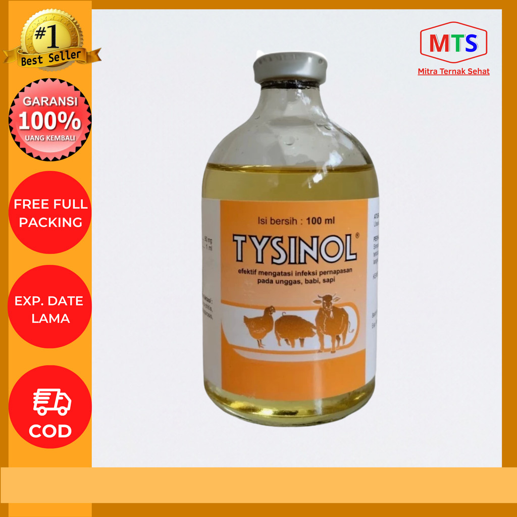Tysinol 100 ml Medion Antibiotik Pernapasan Penyakit Hewan Ternak Sapi Babi Bebek Ayam