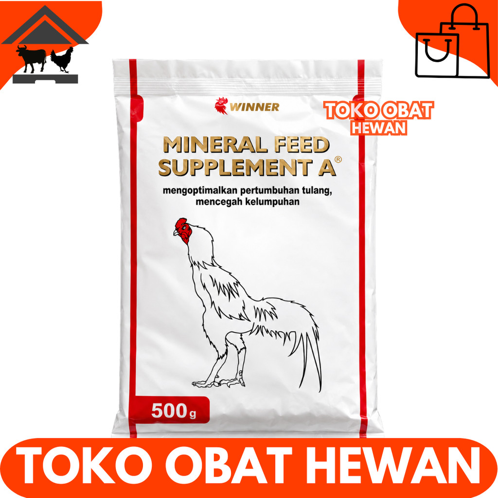 MINERAL FEED SUPPLEMENT A LAGA 500 GRAM WINNER - Obat Ayam Lumpuh Bangkok Aduan Tulang Bulu Premix