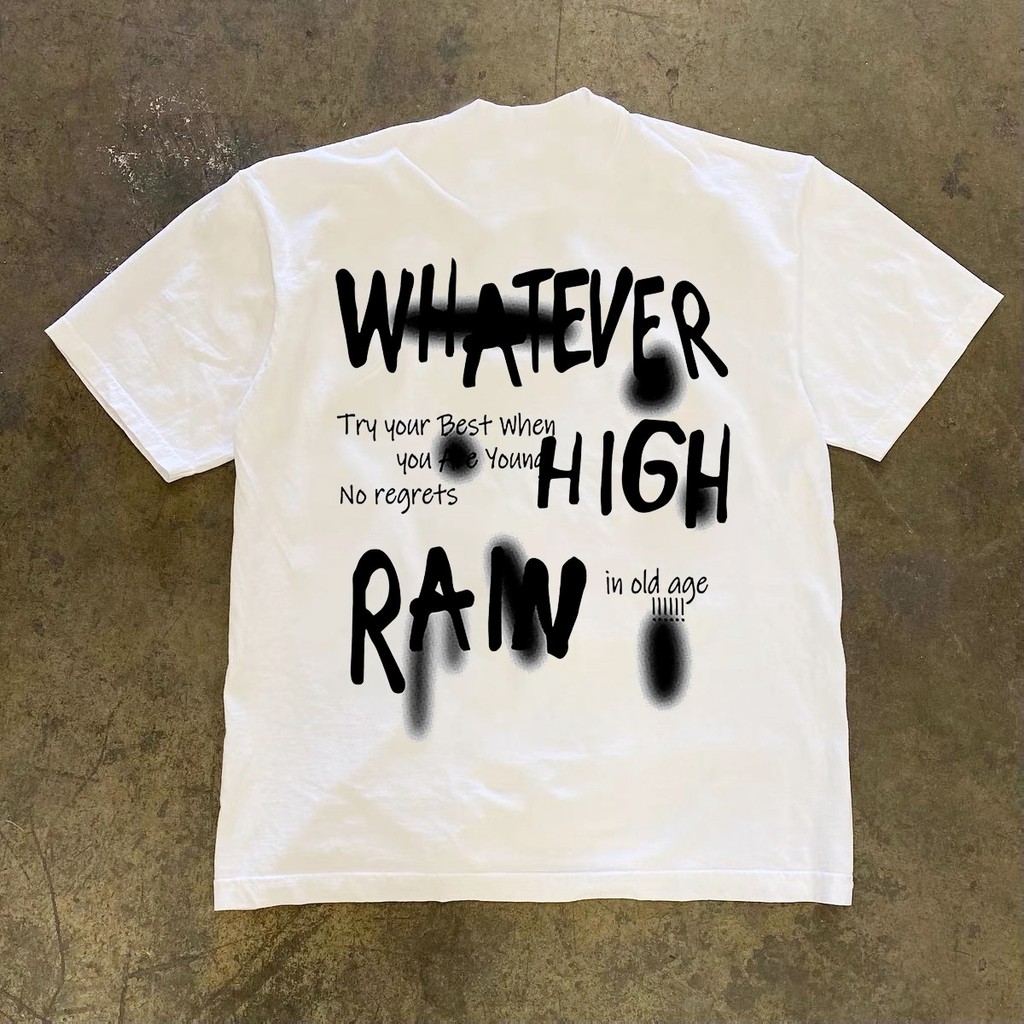Kaos Distro Putih Motif Grafiti Pilox Whatever High Raw Hip Hop Style Ukuran Oversize