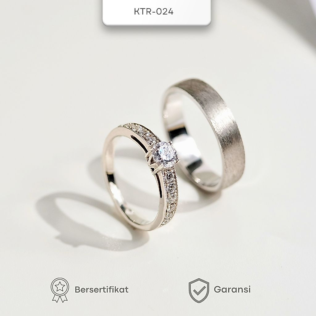 Cincin Kawin Tunangan Cincin Tunangan Cincin Couple Perak Silver Ketara Jewelry