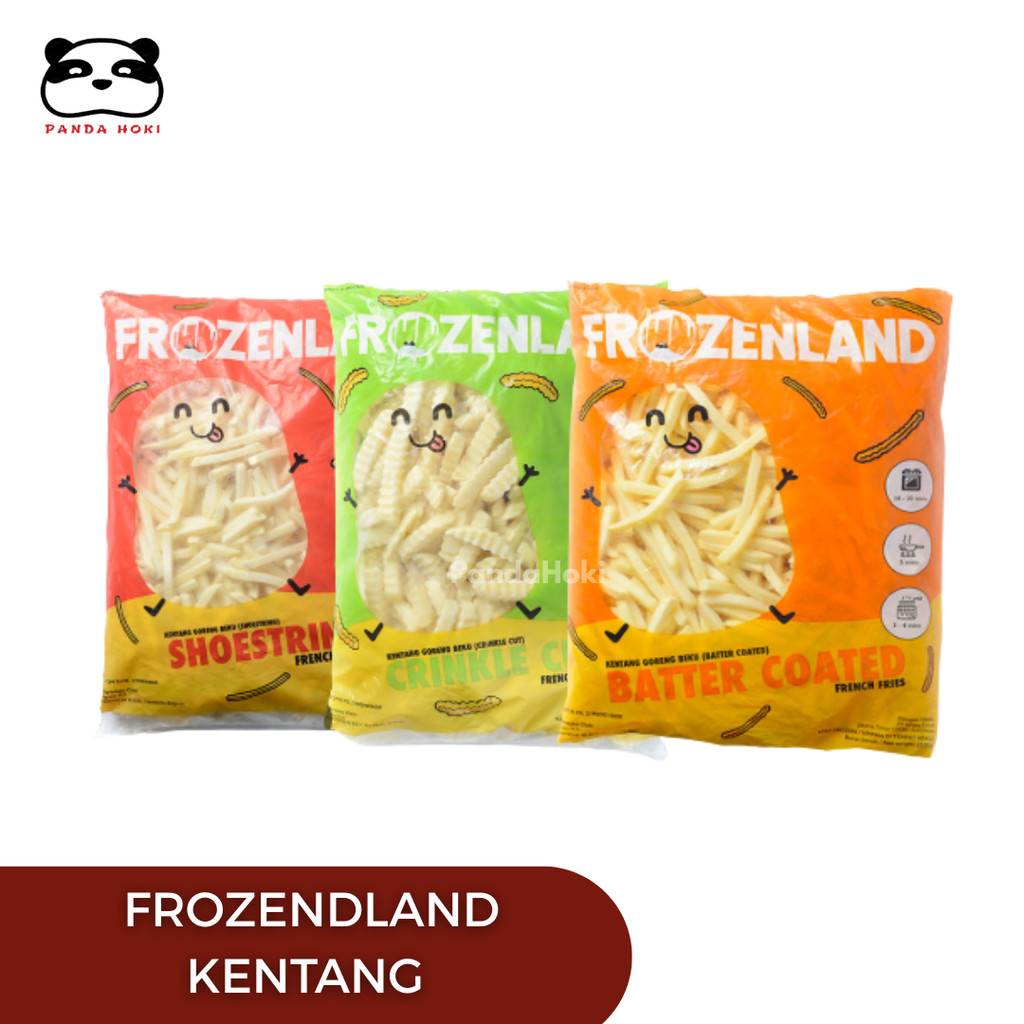 Frozenland Kentang  Shoestring / Crinkle / Batter Coatted | Kentang Frozen 500gr | Kentang Goreng | 
