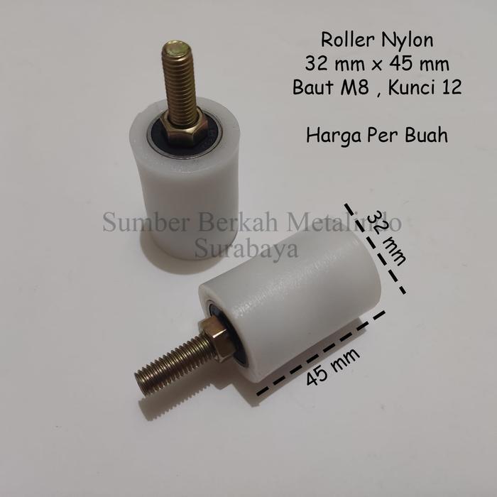 Roller Nilon / Bearing atau Roda Pagar Besi Ukuran 32 mm