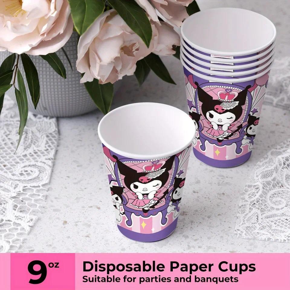 Kuromi Birthday Party Decoration Cinnamoroll Mymelody Balloon sposable Tableware Plate Napkin Backdr