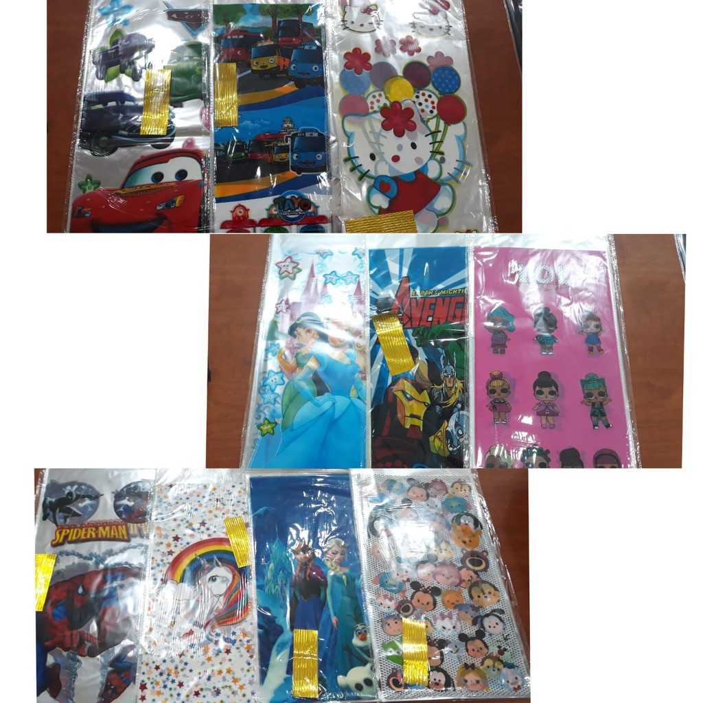 Kantong Snack Ultah BESAR Karakter / Plastik Snack / goodie bag / kantong ultah / plastik ultah