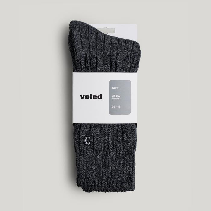 VOTED Yutori Series – Kaos Kaki Unisex | Breathable, All-day Comfort, No Polyester - BLACK