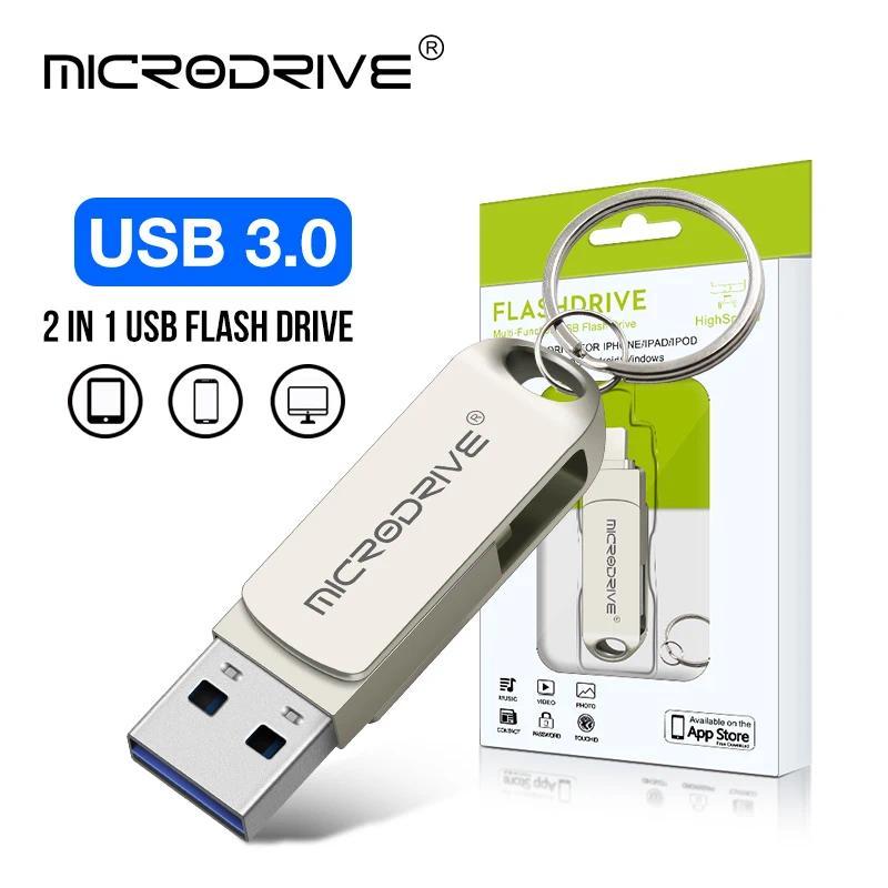 USB 30 Flash Drive 32GB 64GB 128GB 256GB Personalizado Pen Drive for iphone ipad PC
