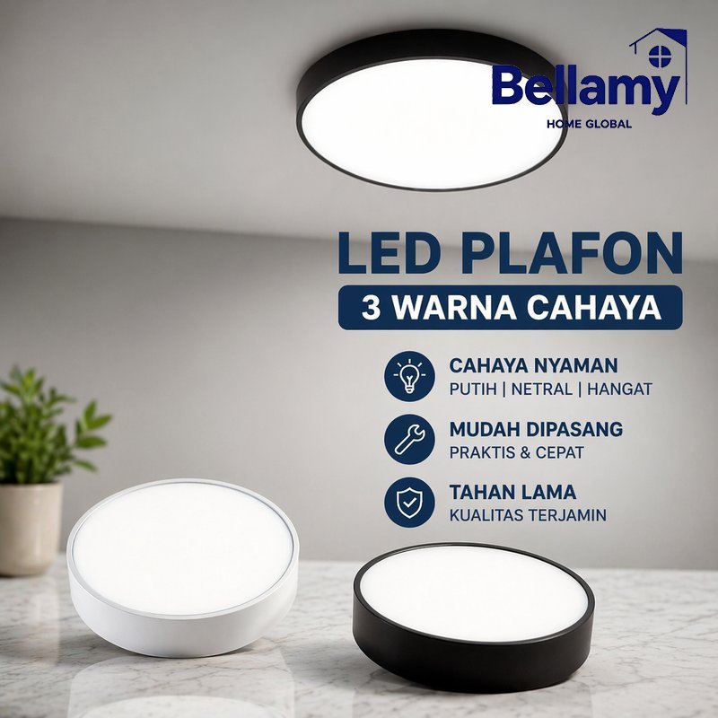 Lampu Downlight Led Plafon Tempel Cob 3 Warna Aluminium Putih Hitam Golden Ruang Tamu Kamar