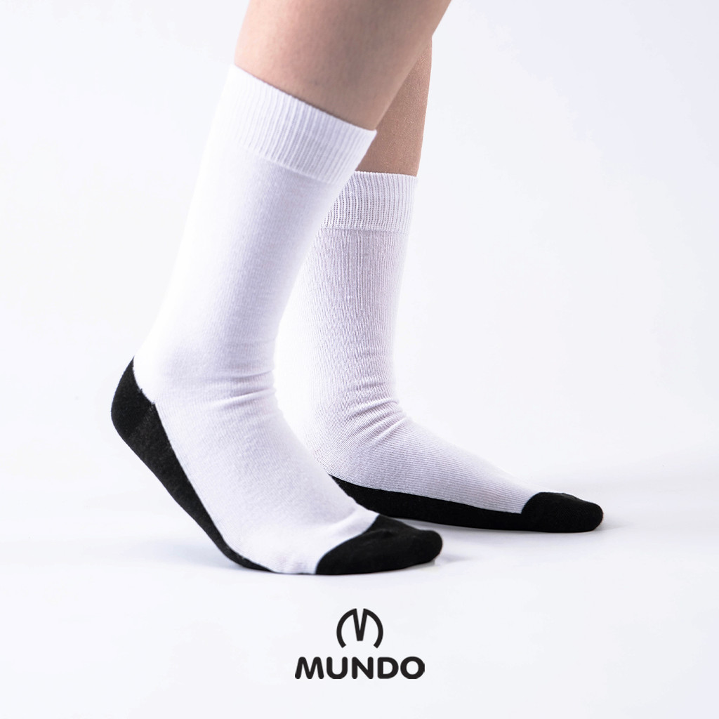 MUNDO School Sock Dirty Free Knee - Kaos Kaki Anak Sekolah Sebetis Telapak Hitam