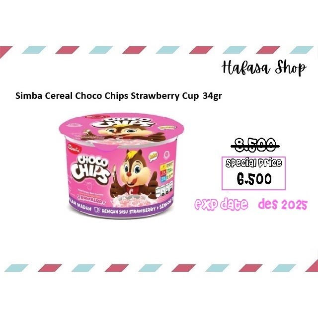 Simba Cereal Choco Chips Strawberry Cup 34gr