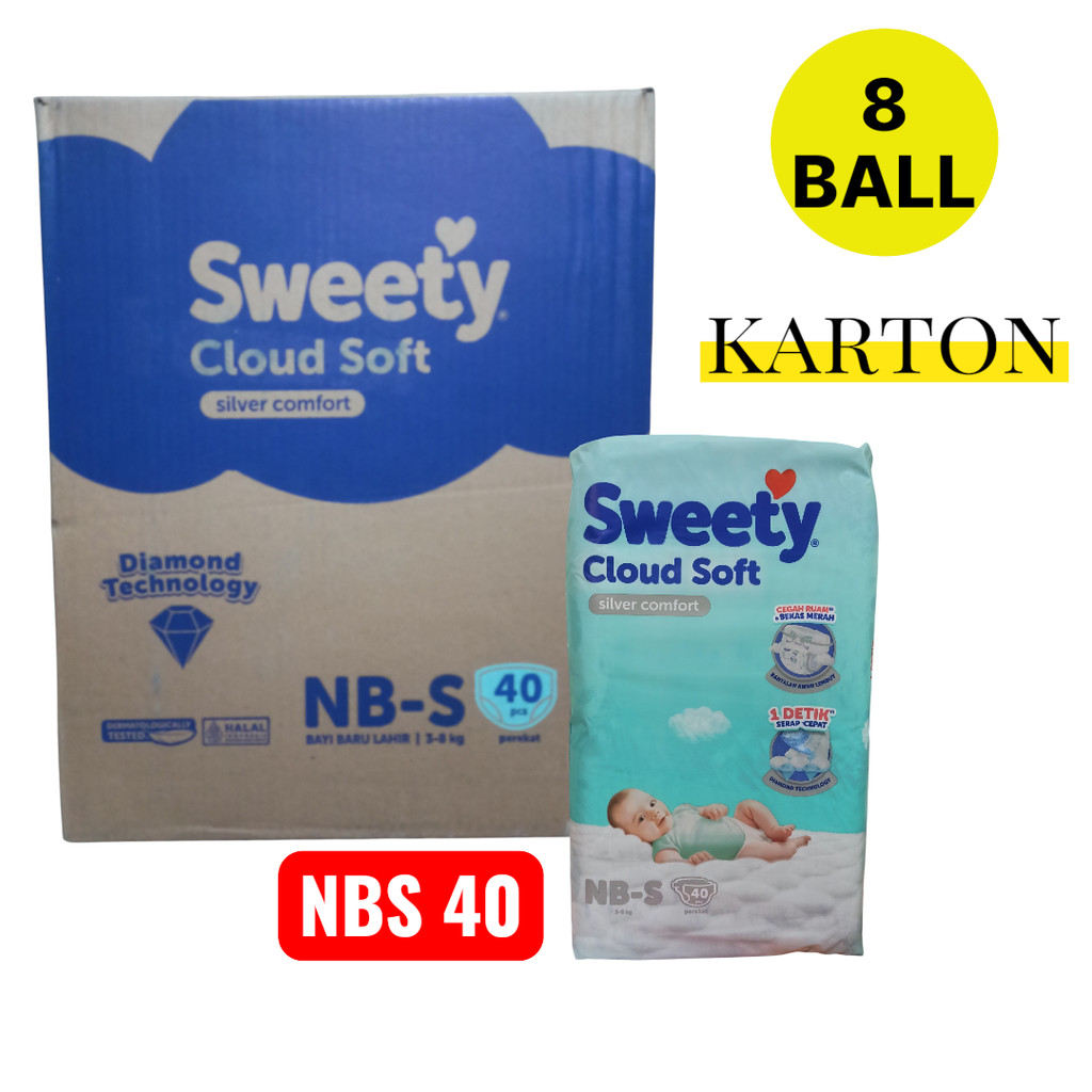 1 KARTON 8 BAL - Sweety Silver NBS40 (Perekat) / S38 (Celana)
