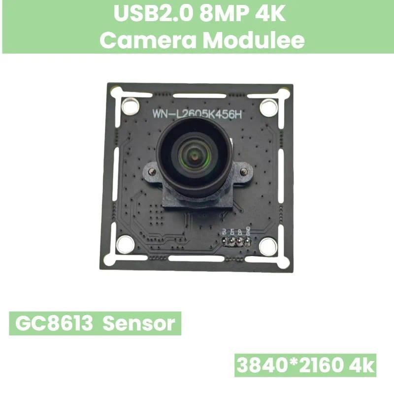 8MP 4K USB Camera Module 3840x2160 30fps Ultra HD Webcam GC8613 Sensor 90 Degree Wide Angle for PC L