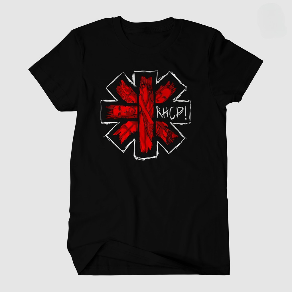 KAOS BAND / KAOS RHCP / KAOS RHCP RED / BAJU RHCP / BAJU MUSIK METAL ROCK / COLOR VERSION