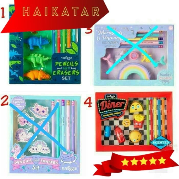 

SMIGGLE COLLECTABLE ERASER BOX Mermaid Unicorn Diner