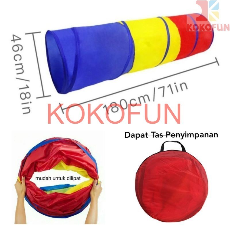 SUNMORNING    [1.8m]Terowongan anak&bayi/Tenda terowongan anak/Terowongan mainan anak/Mainan terowon