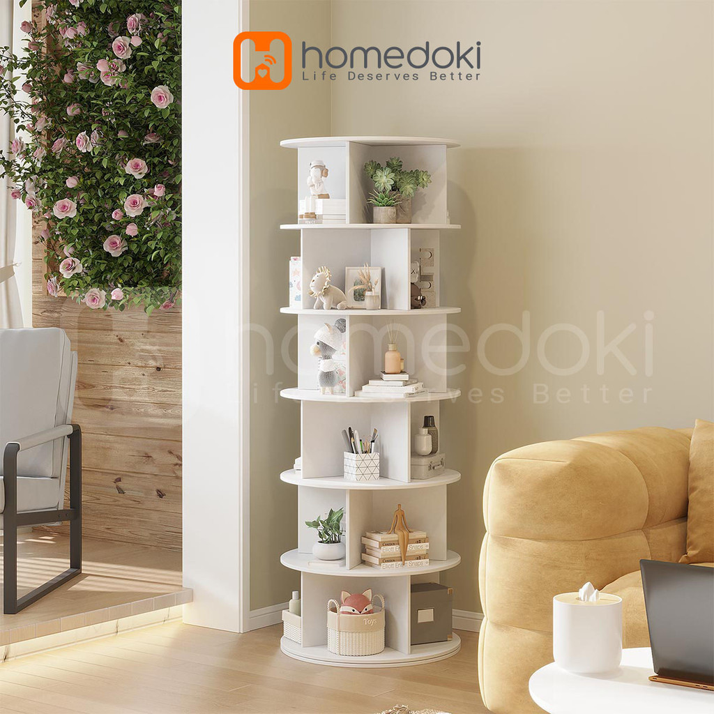 Homedoki Rak Sepatu Putar/Lemari Sepatu Putar/Rak Sepatu Minimalis/Rak Pajangan