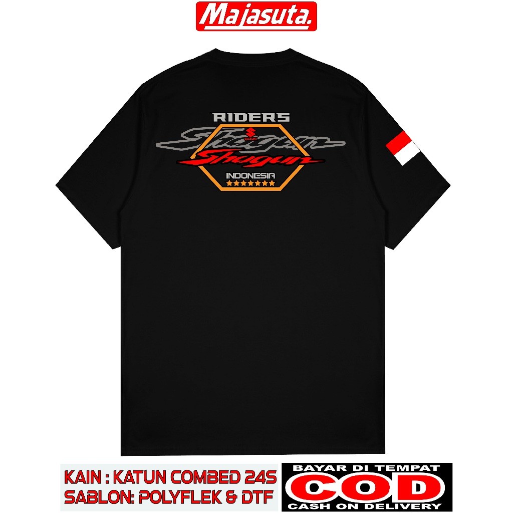 D&G CLOTHES KAOS SUZUKI SHOGUN M2 RIDERS INDONESIA BAHAN KATUN COMBED 30S TEBAL SABLON DTF