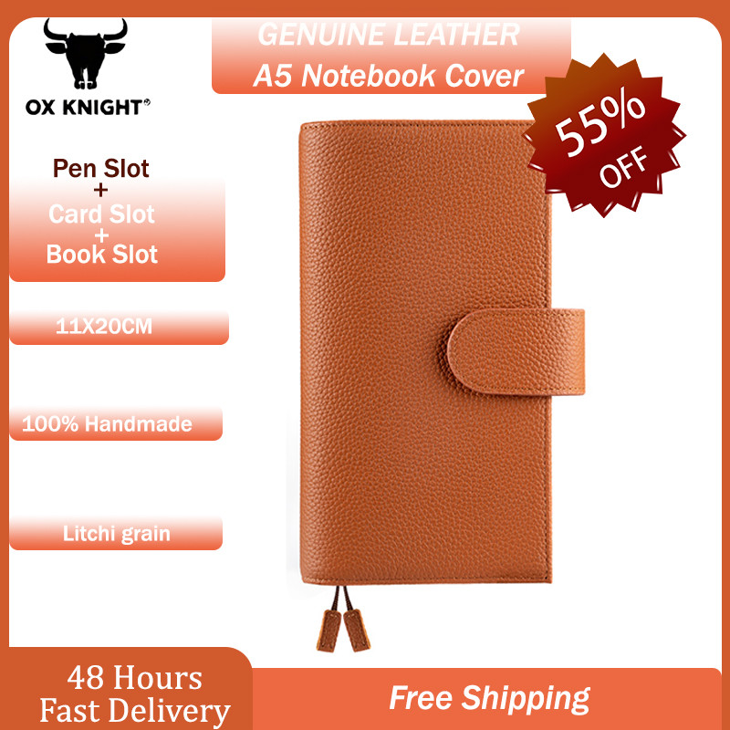 

OX KNIGHT Litchi Grain Weeks Cover for Hobonichi and Skinny Mini Happy Planner with Back Pocket and Double Clasps Diary 2025