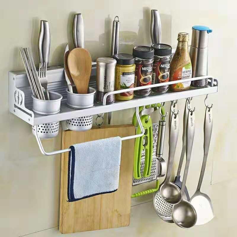 [COD] Rak gantung Tempat Bumbu / Rak Dinding Dapur Aluminium Serbaguna- UK 60CM DAN 40CM