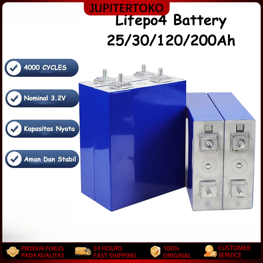 Baru Lifepo4 Baterai 3.2V 25/30/120/200Ah lifepo4 Baterai cell Lithium iron phosphate deep cycles fo
