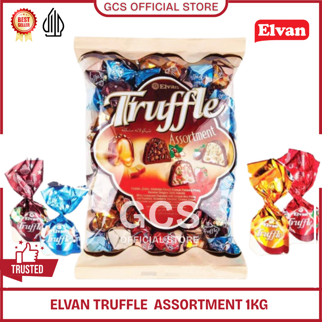 

Coklat Arab Turki Elvan Truffle Chocolate Assortment Kemasan Besar 1000 gr / 1 kg (ED : 2026)
