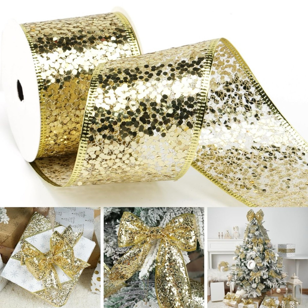 

PITA ROLL GLITTER NATAL PINGGIR KAWAT 2,7M / PITA PARCEL CHRISTMAS HIASAN DEKORASI NATAL LEBAR 6,3CM dan 5CM