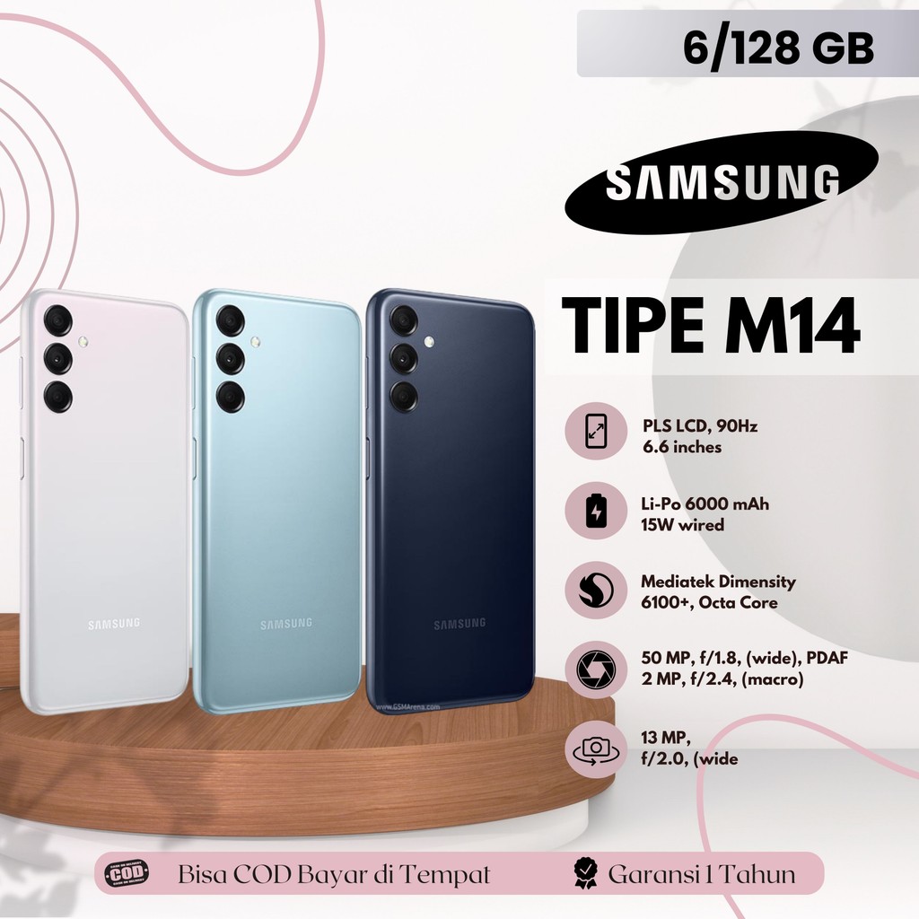 HP SAMSUNG GALAXY M14 5G 6+128GB SECOND LIKE NEW 98% Smartphone Fullset Garansi 12 Bulan