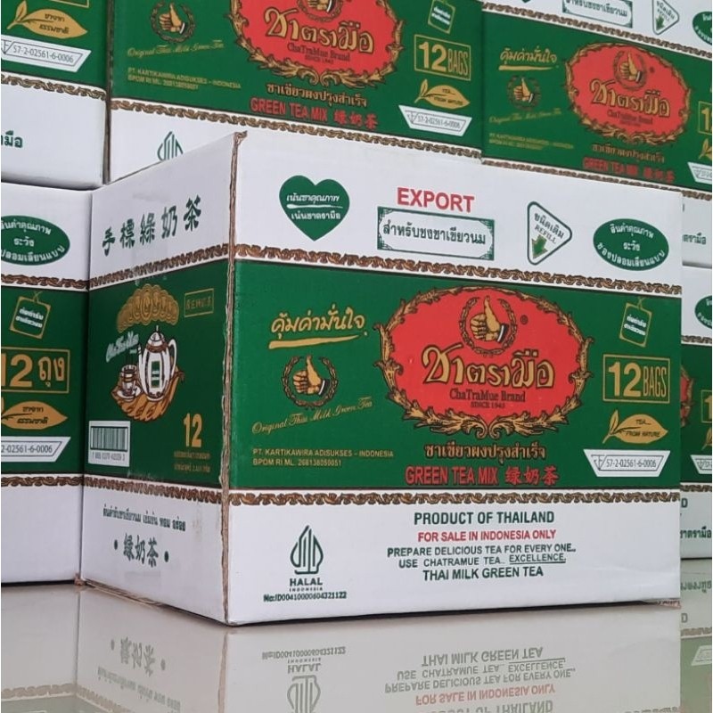 

Thai Green Tea Chatramue 200 gram 1 Dus ( Isi 12 Bungkus )