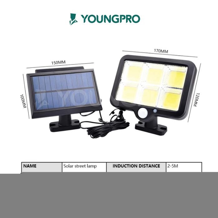 YOUNGPRO YSF-120 - Lampu Solar 120 LED 3 Mode Cahaya + Panel Surya Terlaris