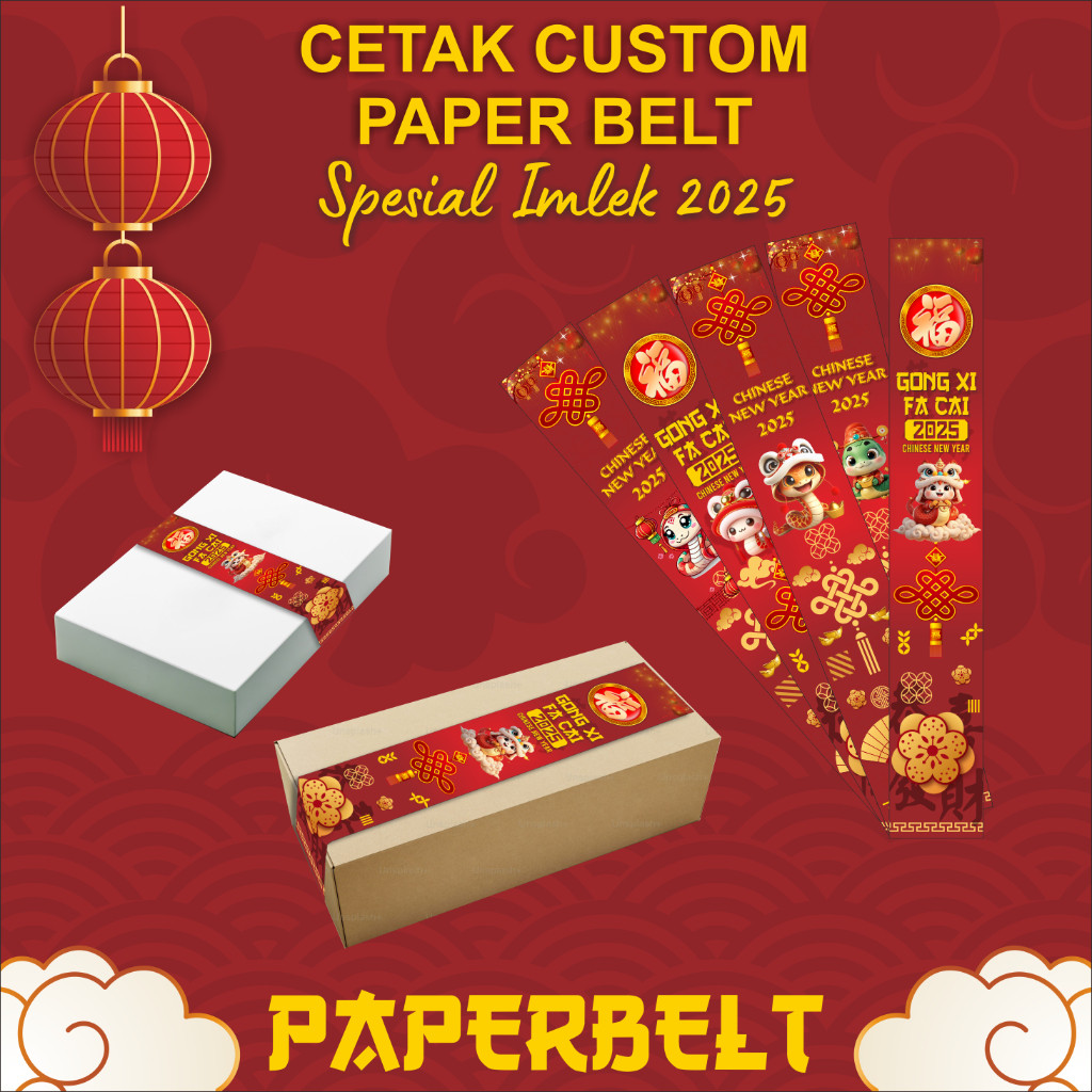 

Paper Belt untuk acara Imlek / Packaging Imlek / Dekorasi Imlek