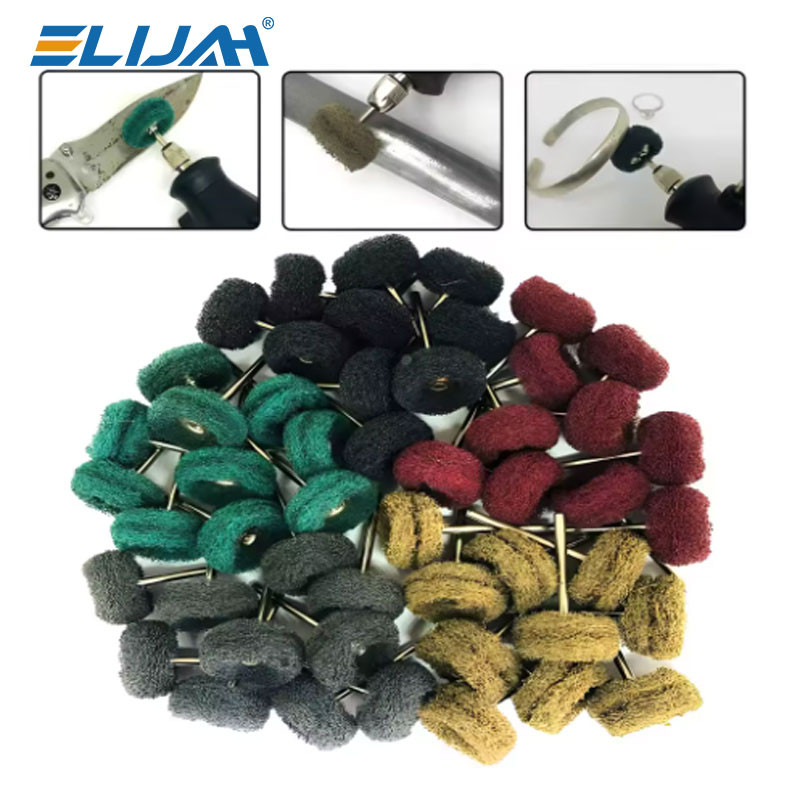 ELIJAH Dental 10pcs Mini Drill Abrasive Brush Nylon Buffing Polishing Wheel Shank Wool Goat Cotton B