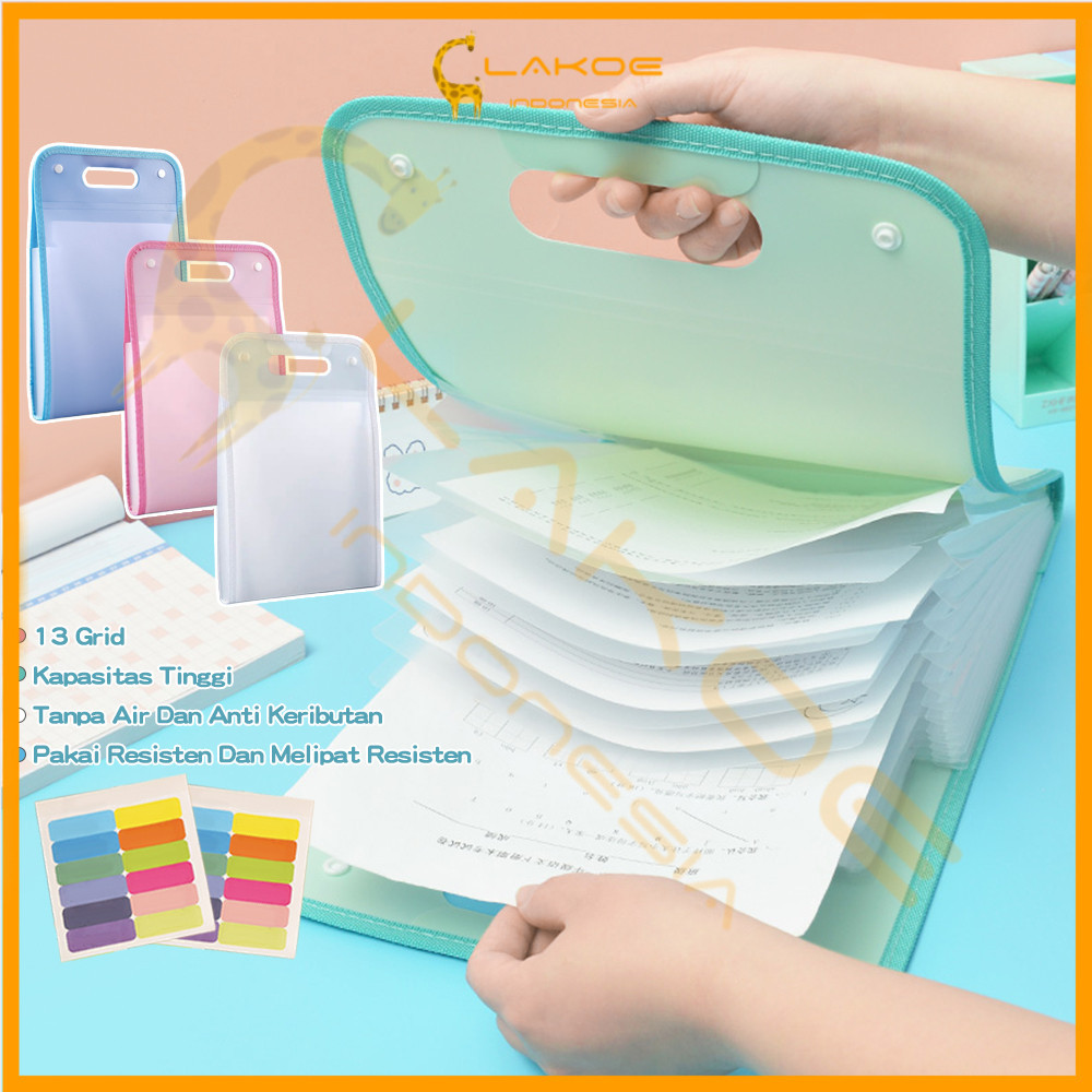 

New Lakoe Tas File Handle Transparan File 13 Sekat A4 Map Tas Dokumen Folder MapPremium
