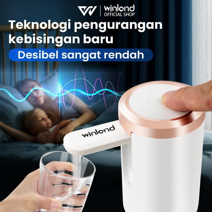 Pompa Galon Elektrik Dapat Dilipat Desinfektan SinarUv Dispenser Air Galon Portable BL-WD02 - pink
