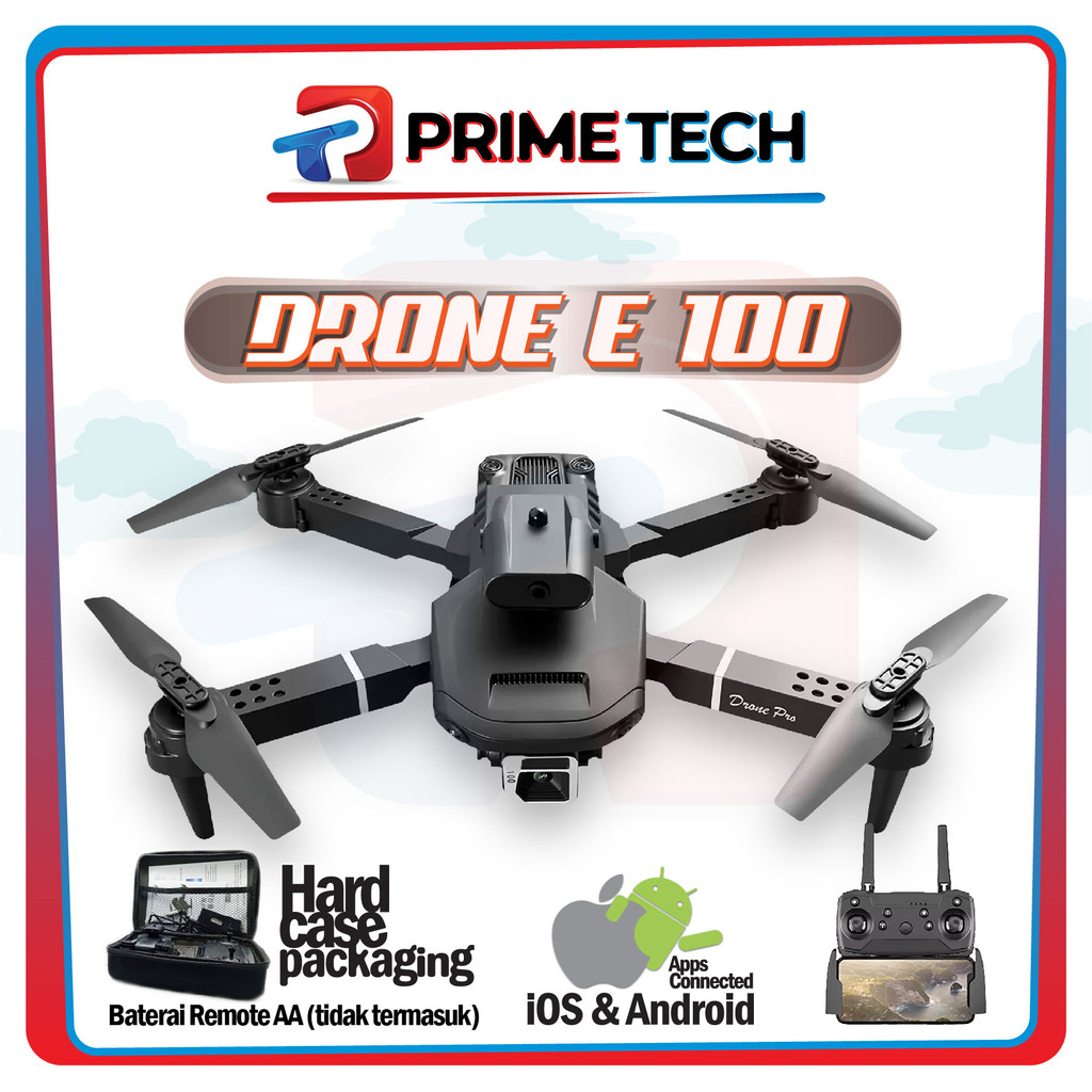 Drone  Dual Kamera drone E100 Obstacle Avoidance Camera - - PRIMETECH