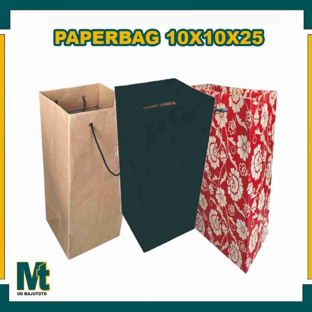 

(PAKET 12 PCS) Paper Bag 10X10X25 Cm | 10X10X30 Cm / Tas Kertas / Tas Kado / Tas Souvenir / Tas Tumbler