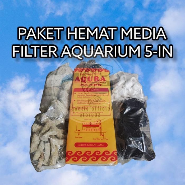 Paket hemat media filter 5in / paket hemat media filter aquarium / paket hemat media filter / media 