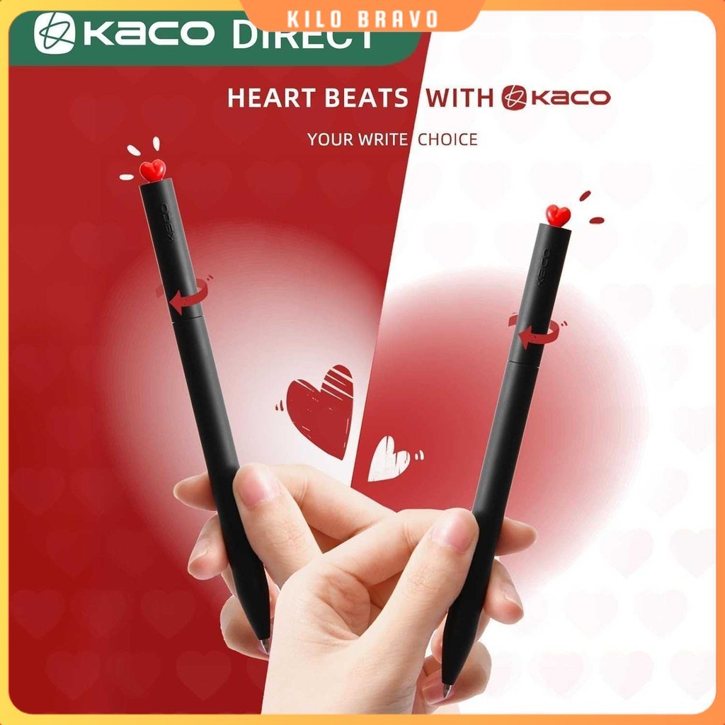 

Kaco Pena Pulpen Gel Dual Ballpoint Black Ink Heart Deco 0.5mm 1 PCS - K1055