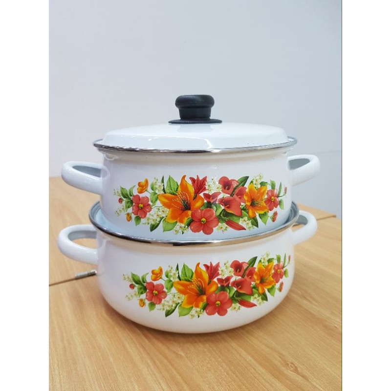 PANCI SET ENAMEL  | PANCI ENAMEL TUTUP | PANCI MASAK ENAMEL