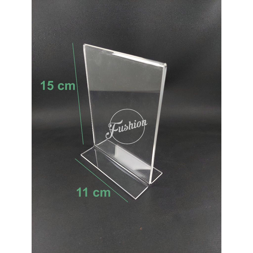

Akrilik Tempat Brosur A6 / Acrylic Tent Card Holder Stand / Qris Stand / Tempat Kertas 2 sisi A6 Type-T Portrait Tegak Berdiri