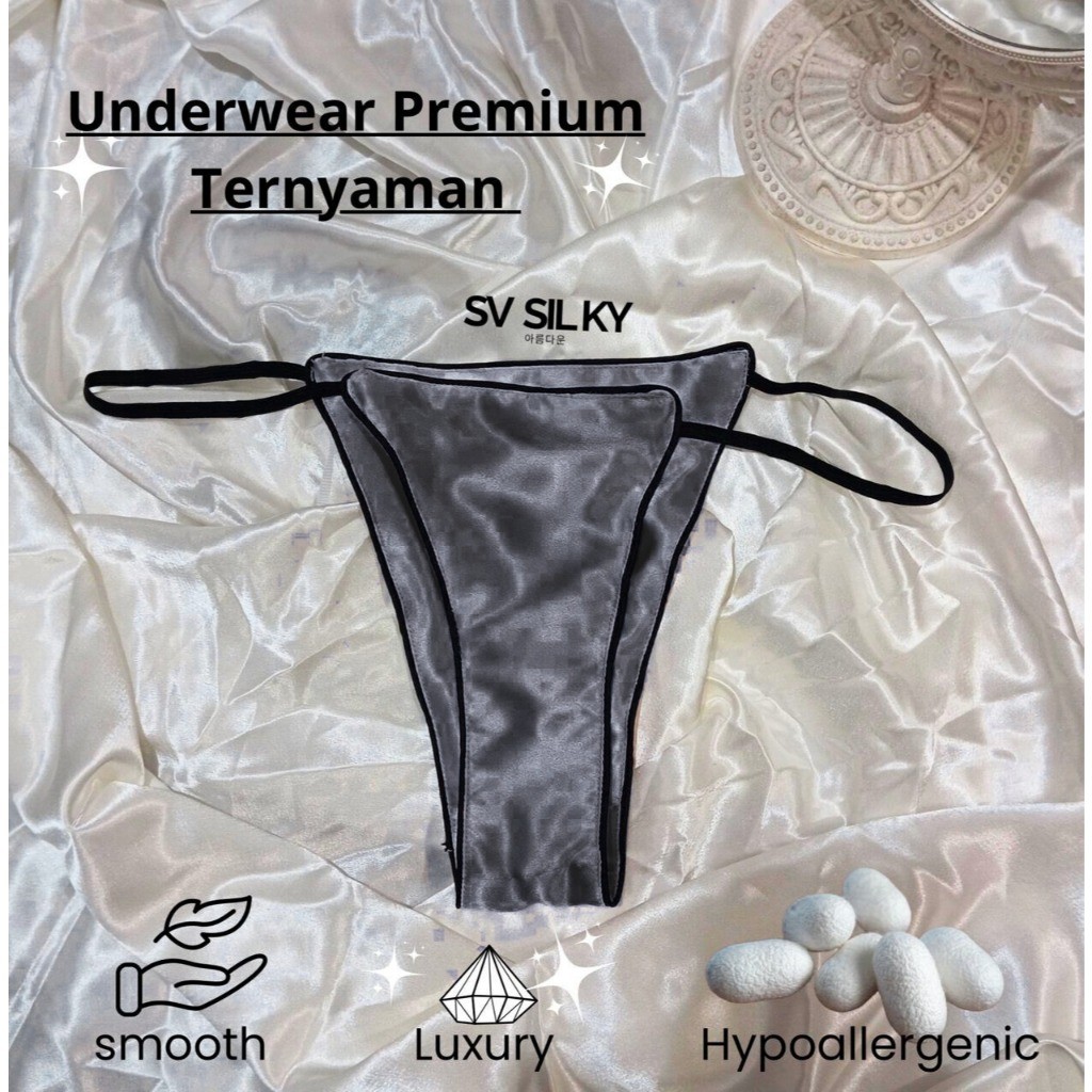 Celana Dalam Wanita LA BERRY full silk celana dalam premium ternyaman halus satin silk depan belakan