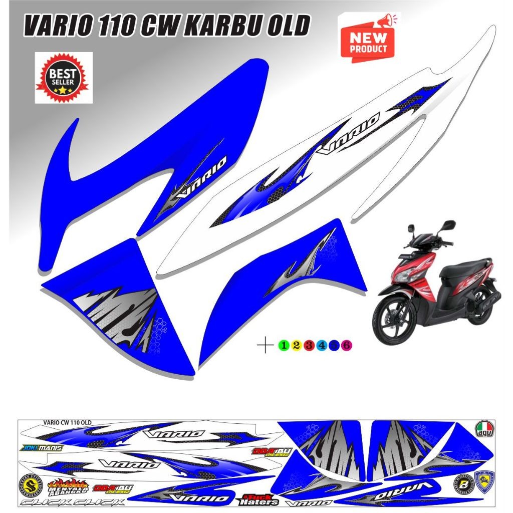 STRIPING SETIKER MOTOR VARIO LAMA 110 STICKER