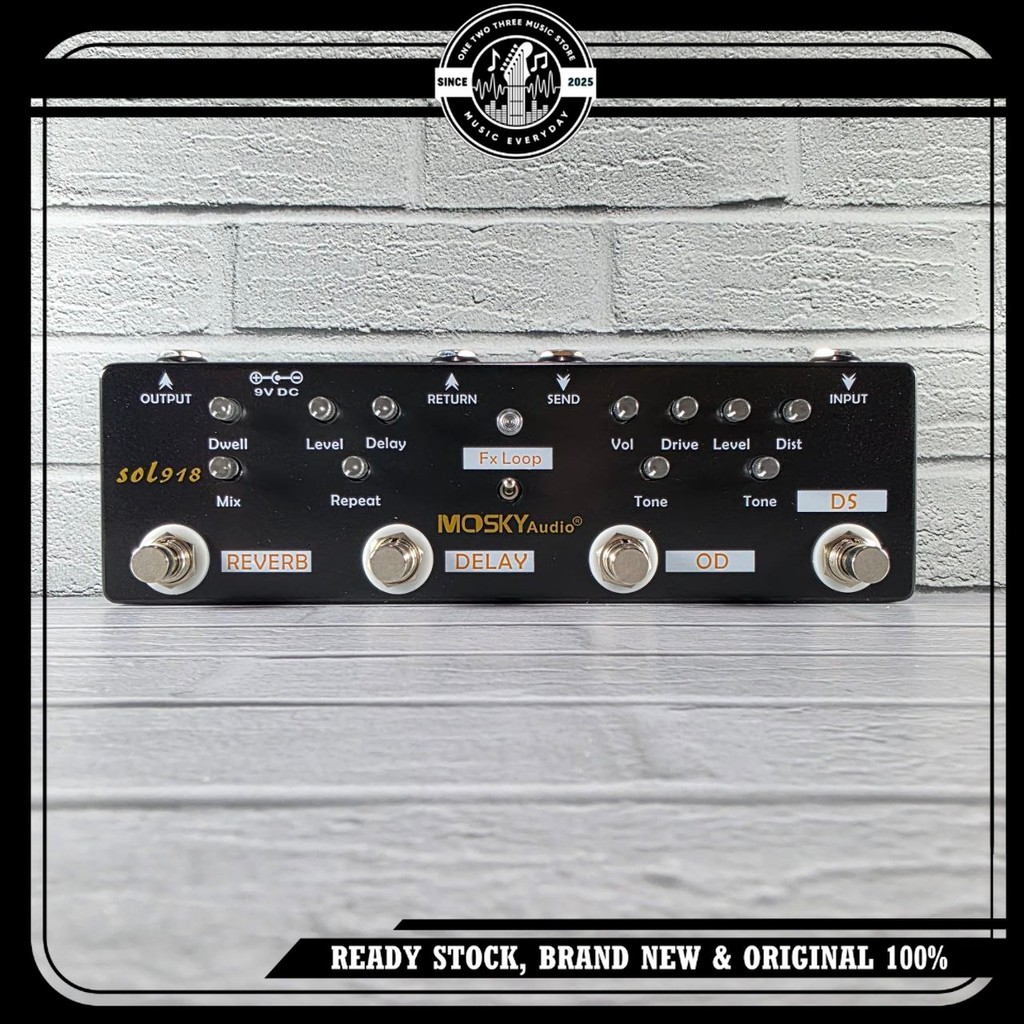 MOSKYAUDIO MOSKY Audio SOL918 Efek Gitar Multi Effects Pedal 5 In 1 Reverb Delay Overdrive Distortio