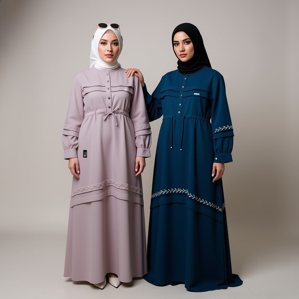 Hanna Zara - Azizah Dress Yoris Bordir Original Annasihah | Gamis Polos Wanita Muslimah Terbaru | Bu