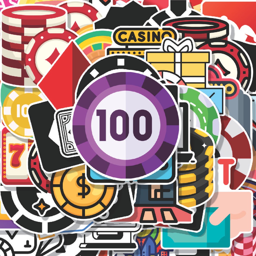 

100PCS Lucu Stiker Casino Stiker Aesthetic Stiker Anti Air Stikers Berperekat Waterproof sticker decal buat Motor Helm Buku Journal Koper Casing HP Laptop Botol Minum Hadiah anak